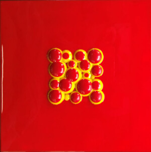 ciclo delle sfere, cm 50x50, resine su tavola, 2019