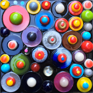 ciclo i festosi, cm 30x30, resine su tavola, 2019