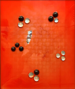 ciclo delle sfere, cm 60x50, resine su tavola, 2019