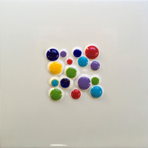 ciclo delle sfere, cm 50x50, resine su tavola, 2019