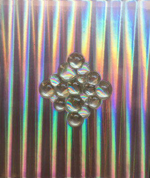 omaggio a F.Costalonga, ciclo Ololux, cm 60x50, resine su tavola, 2019