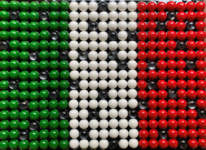 ciclo delle sfere, cm 55x75, semisfere in resina su tavola, 2020