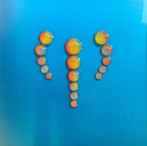 ciclo delle sfere, cm 60x60, semisfere in resina e dibond, su tavola, 2020