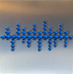 ciclo Ololux, cm 70x70, semisfere in resina e dibond su tavola, 2020