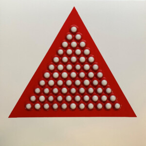 ciclo i festosi, cm 60x60, semisfere in resina su tavola, 2019