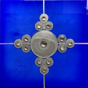 ciclo delle sfere - cm 70x70 - resine su tavola - 2021