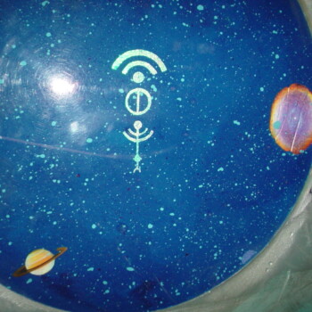 2001, vetro, stucchi, resine, su tavola, cm 91 x 150